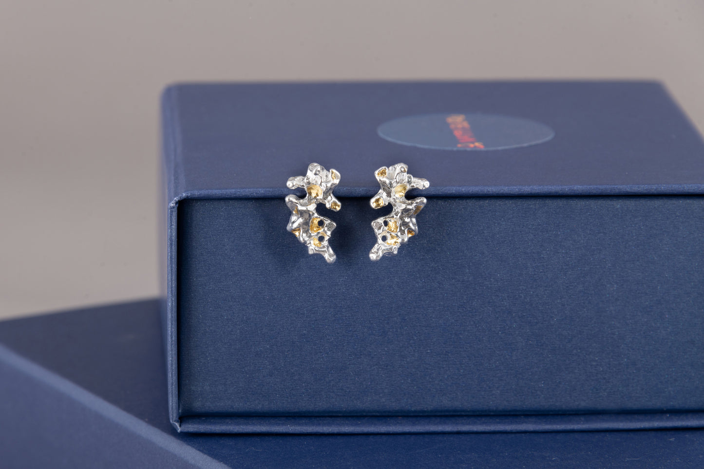 Diani Stud Earrings with 24ct Gold Accents