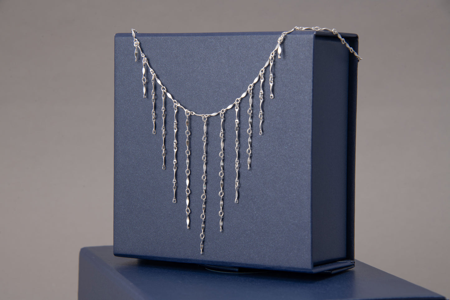 Silver Fringe Moonbeam Necklace