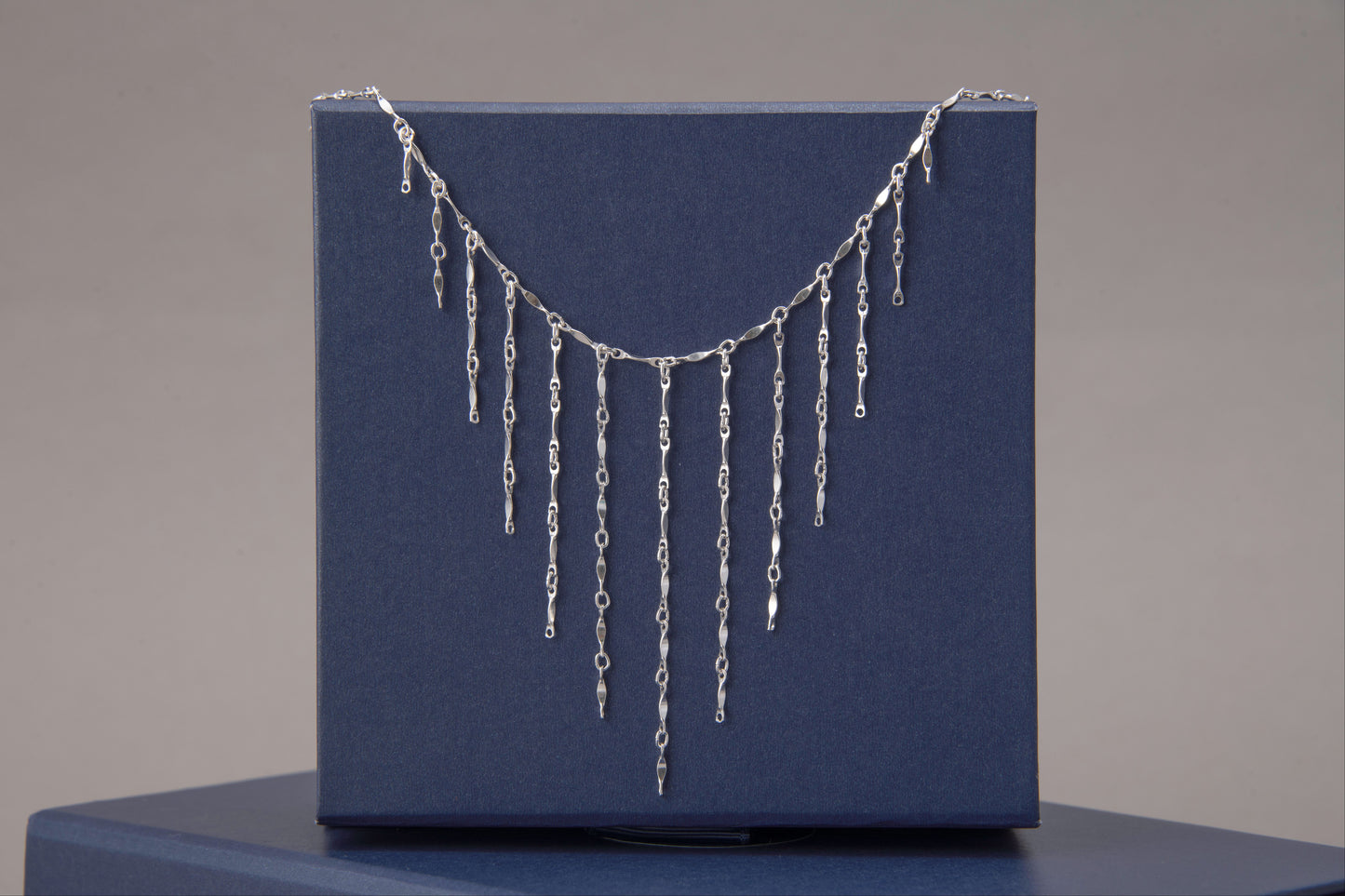 Silver Fringe Moonbeam Necklace