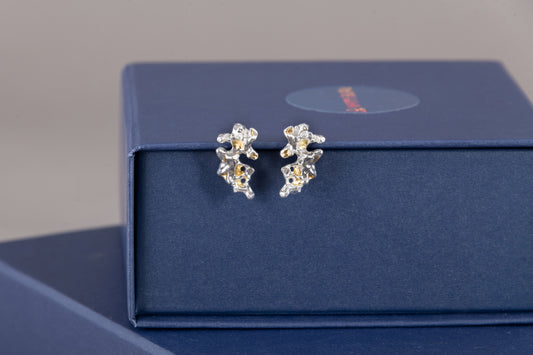Diani Stud Earrings with 24ct Gold Accents