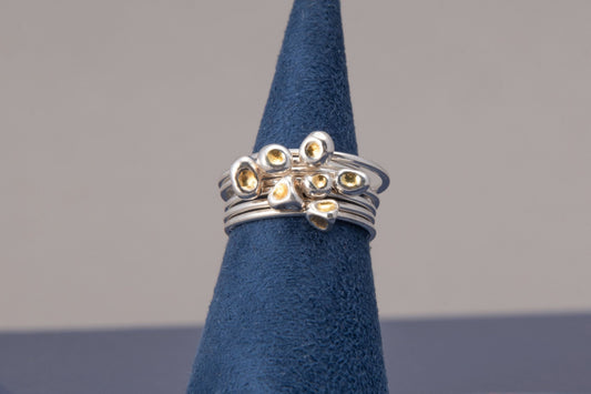 Mila Stacking Ring with 24ct Gold Accents
